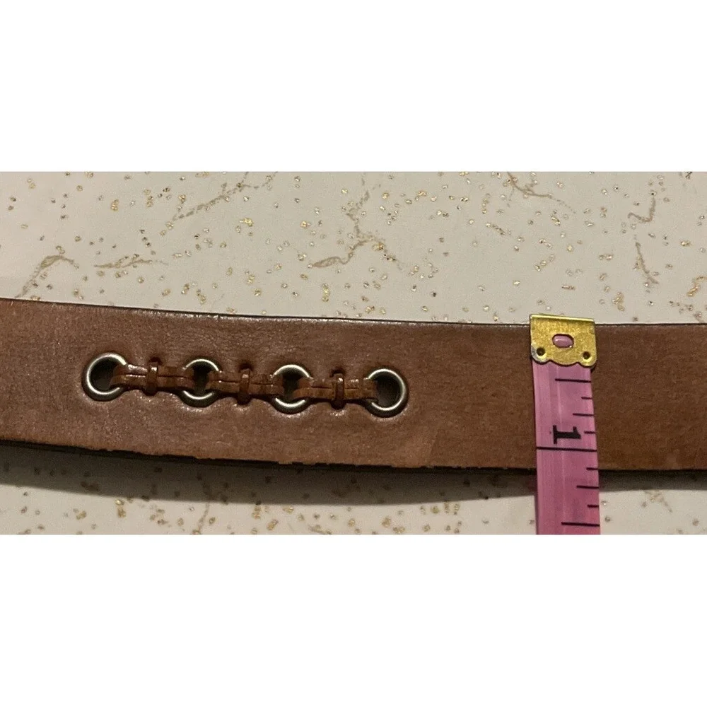 Dockers Mens XL Genuine Leather‎ Belt Brown Whipstitch Grommet